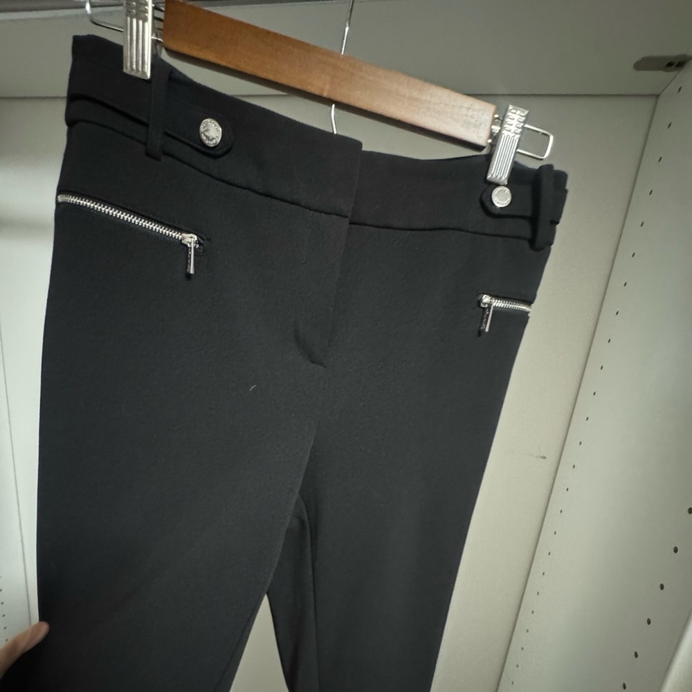 Calvin Klein Black Pants with Silver Zipper Accents